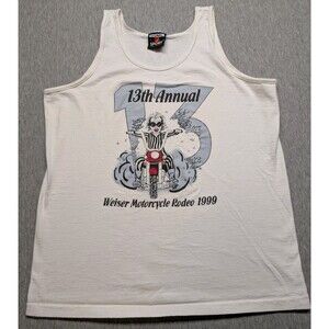 Vintage 13th Annual 1999 Weiser Motorcycle Rodeo Tank Top Mens Size Medium